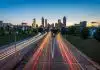 timelapse photo of highway during golden hour