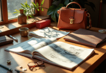 Espace de créateur de mode élégant avec accessoires de luxe