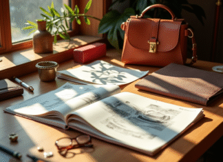 Marque de créateur : quelle est la plus valeur ? Espace de créateur de mode élégant avec accessoires de luxe