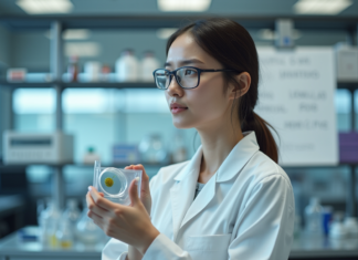 Xenogène : définition et caractéristiques de ce phénomène scientifique Scientifique femme en laboratoire examinant une boite de Petri