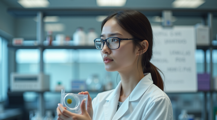 Xenogène : définition et caractéristiques de ce phénomène scientifique Scientifique femme en laboratoire examinant une boite de Petri