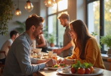 Jeune couple préparant le dîner dans un appartement moderne