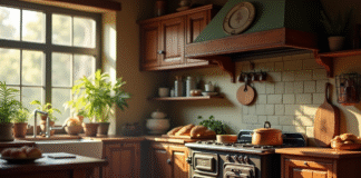 Vintage et efficace : le retour en force du poêle en fonte Cuisinière en fer forgé dans une cuisine vintage chaleureuse