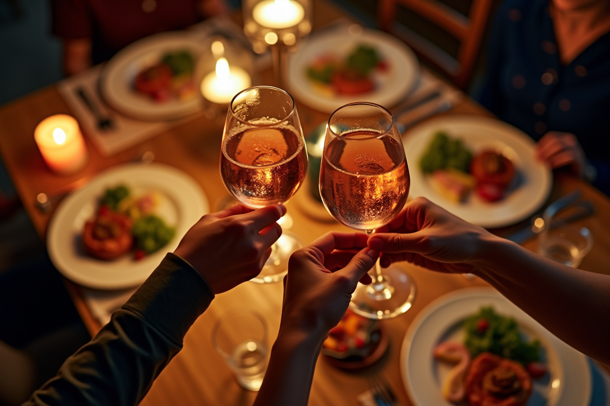 Repas intérieur vu d