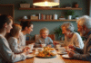 Importance du temps en famille : pourquoi le passer ensemble ? Famille multigenerational partageant un repas convivial