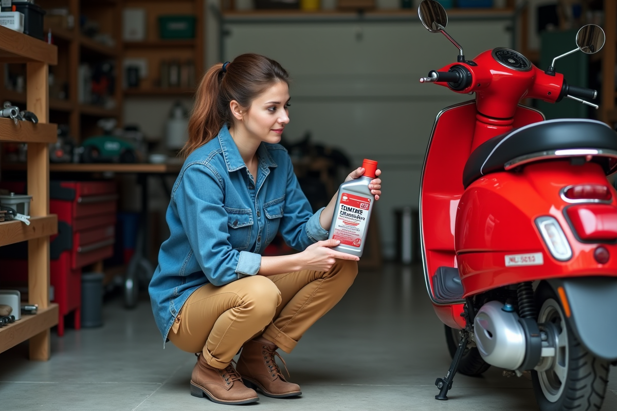 Femme vérifie un produit d