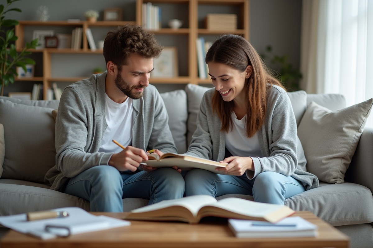 Maman aidant son adolescent à faire ses devoirs