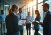 Groupe de professionnels en finance analysant des graphiques