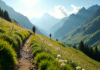 Sentier de montagne dans les Alpes françaises en plein jour