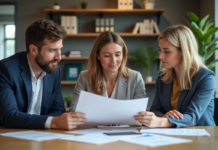 Catégories MIF : définition et classification en 3 principaux types Femme élégante avec collègues autour d'une table avec dossiers colorés
