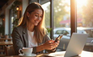 Éviter les frais de partage : conseils et astuces pour économiser sur vos transactions Personne utilisant un smartphone pour transférer de l'argent avec une application bancaire